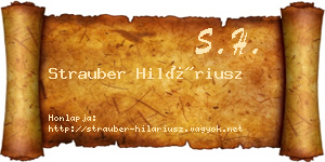 Strauber Hiláriusz névjegykártya